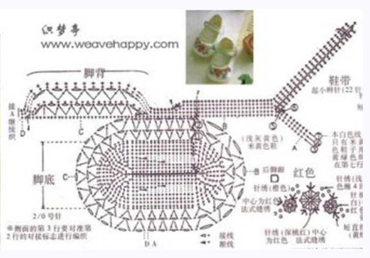 Сандалики для девочки крючком схема и описание